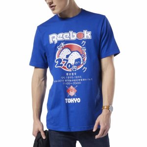 Koszulki Męskie Reebok Classic International Sushi Niebieskie PL 14KNFDG